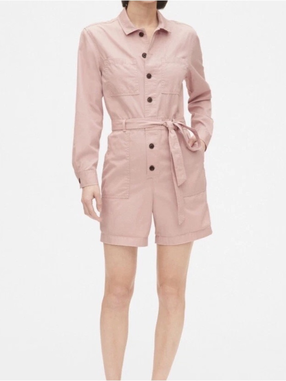 GAP Light Pink Utility Longsleeve Romper
